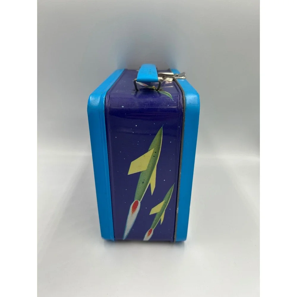 G Whiz Tom Corbett Space Cadet Metal Lunch Box Reproduction Blue Sci-Fi Retro